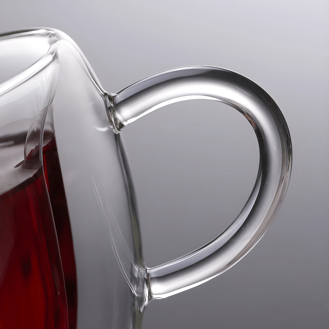 Premium Heart-Shaped Double Wall Glass Mug 350ml