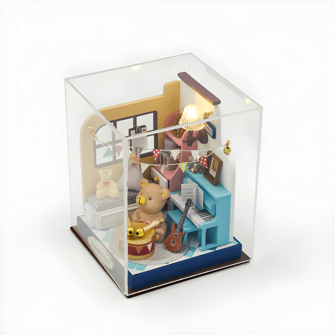 DIY Miniature Moments of Music Kit with LED Light & Dust Cover