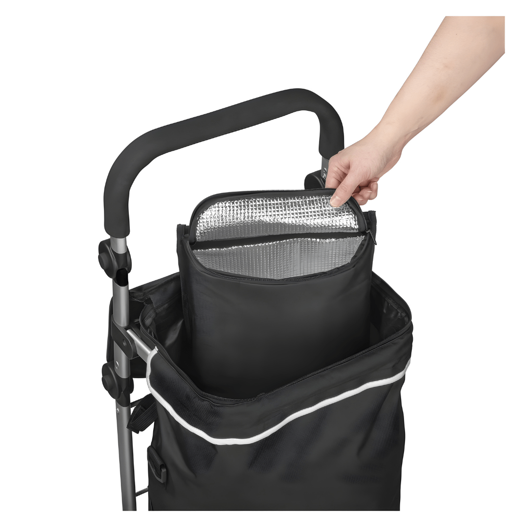 TOPMOVE® 6-Wheel Shopping Trolley with Removable Cooler Bag – Foldable & Durable