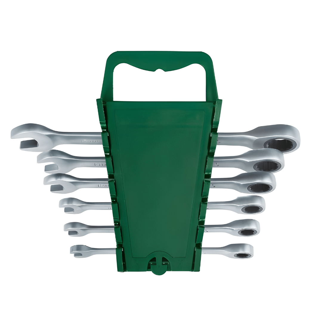 PARKSIDE 6-Piece Ratchet Wrench Set with Holder – Sizes 8-17mm