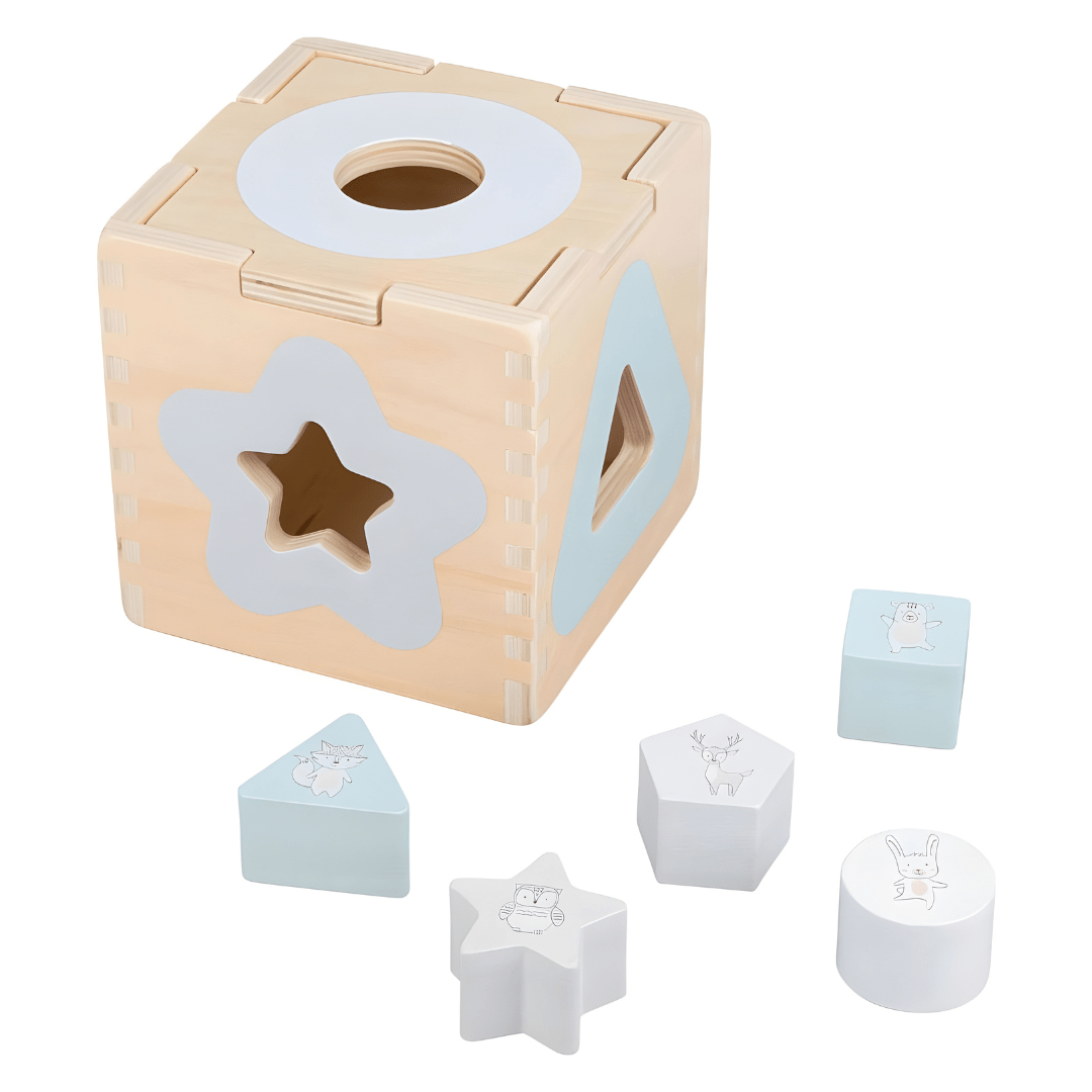 PLAYTIVE® Wooden Shape Sorter Toy for Kids 1+ – Real Wood Educational Puzzle