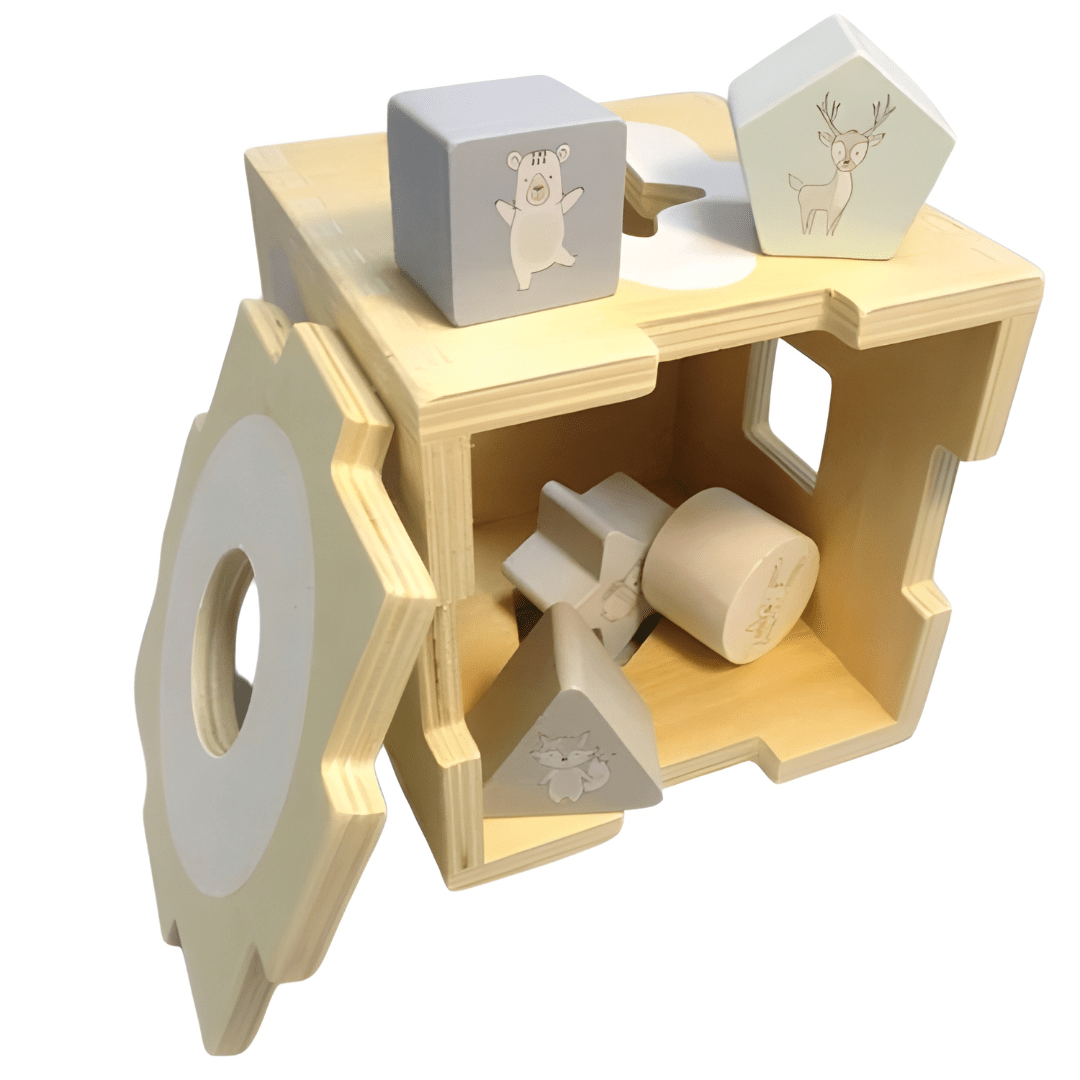 PLAYTIVE® Wooden Shape Sorter Toy for Kids 1+ – Real Wood Educational Puzzle