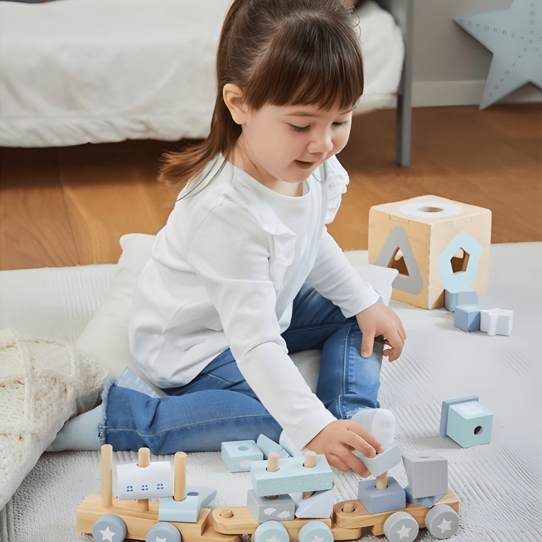 PLAYTIVE® Wooden Shape Sorter Toy for Kids 1+ – Real Wood Educational Puzzle