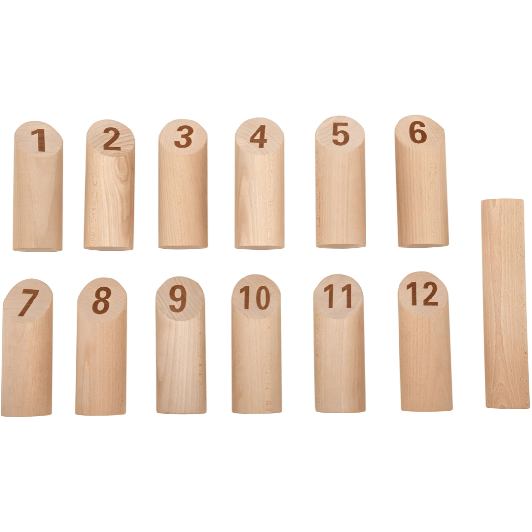 Playtive Wooden Viking Chess with Numbers – 13 Pieces