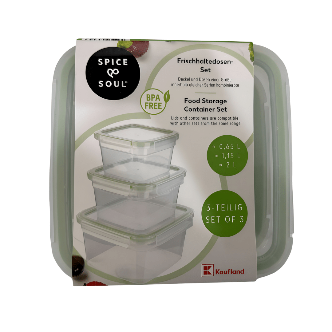 Spice & Soul® Food Storage Container Set of 3 – BPA-Free, Airtight & Stackable