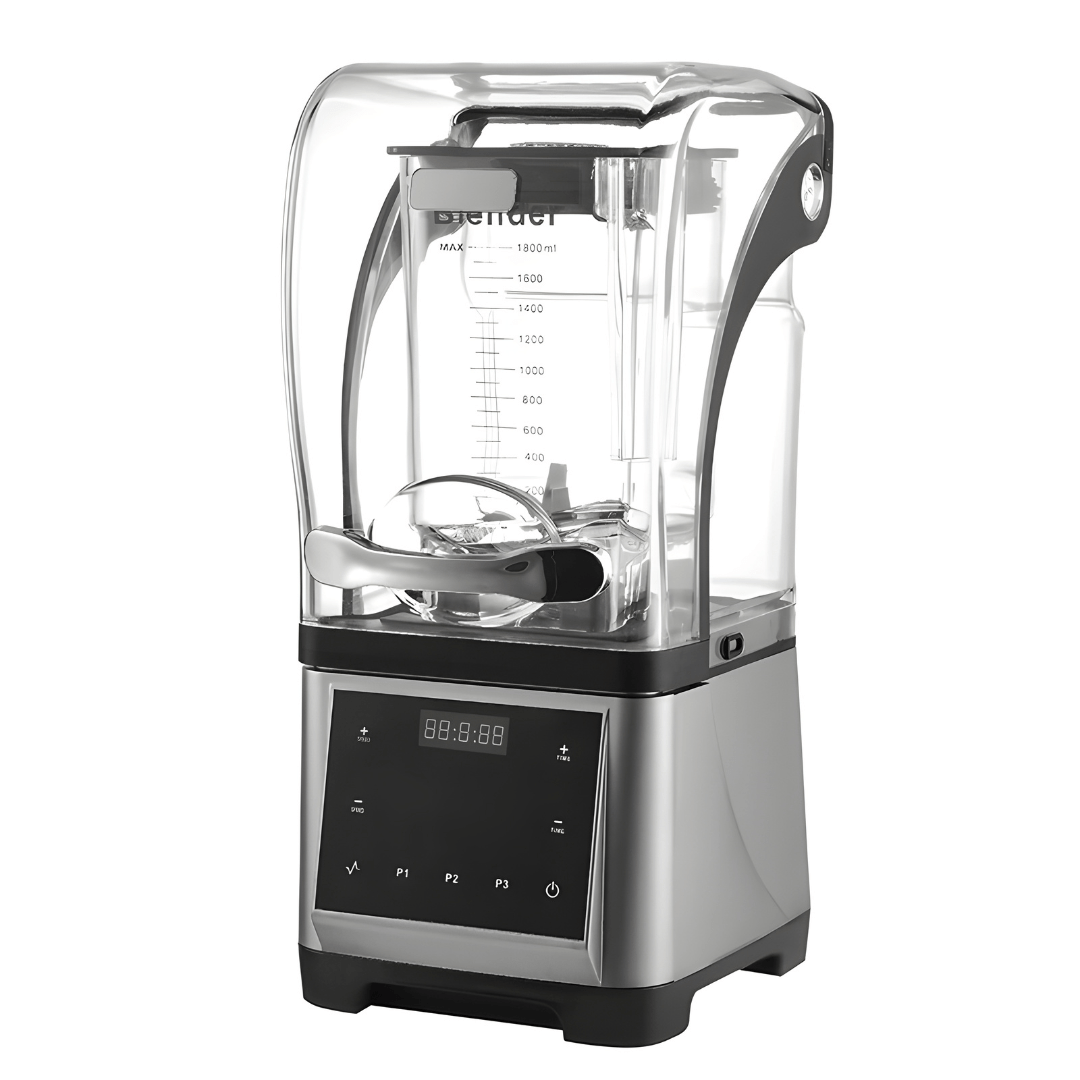 2000W Heavy-Duty Quiet Blender with Sound Cover – 1.8L Stainless Steel Blades