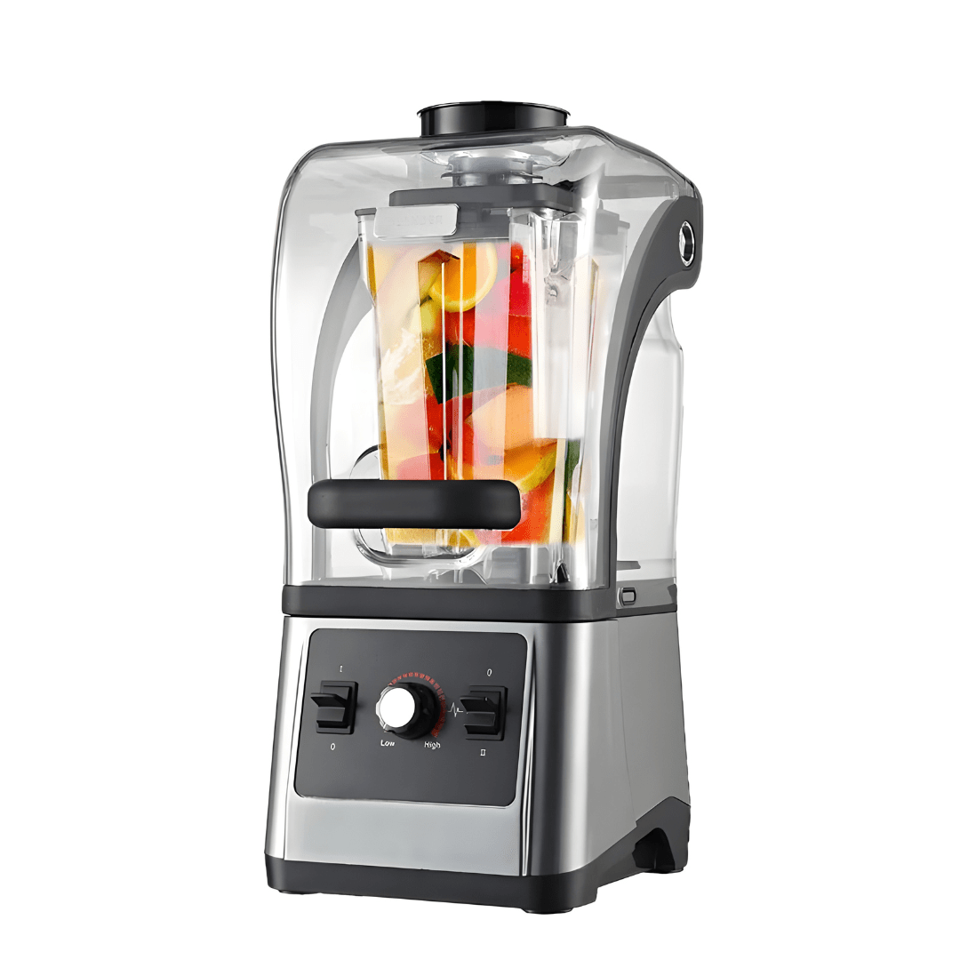 2600W Heavy-Duty Quiet Blender with Soundproof Cover – 1.8L Stainless Steel Blades