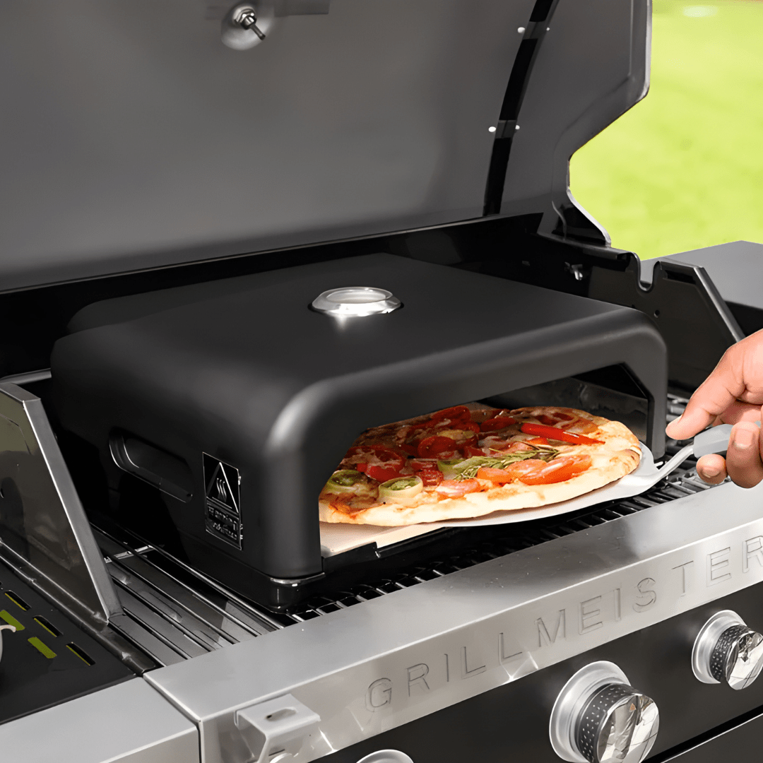 Grill Meister Barbecue Pizza Oven with Stone – Gas & Charcoal Compatible