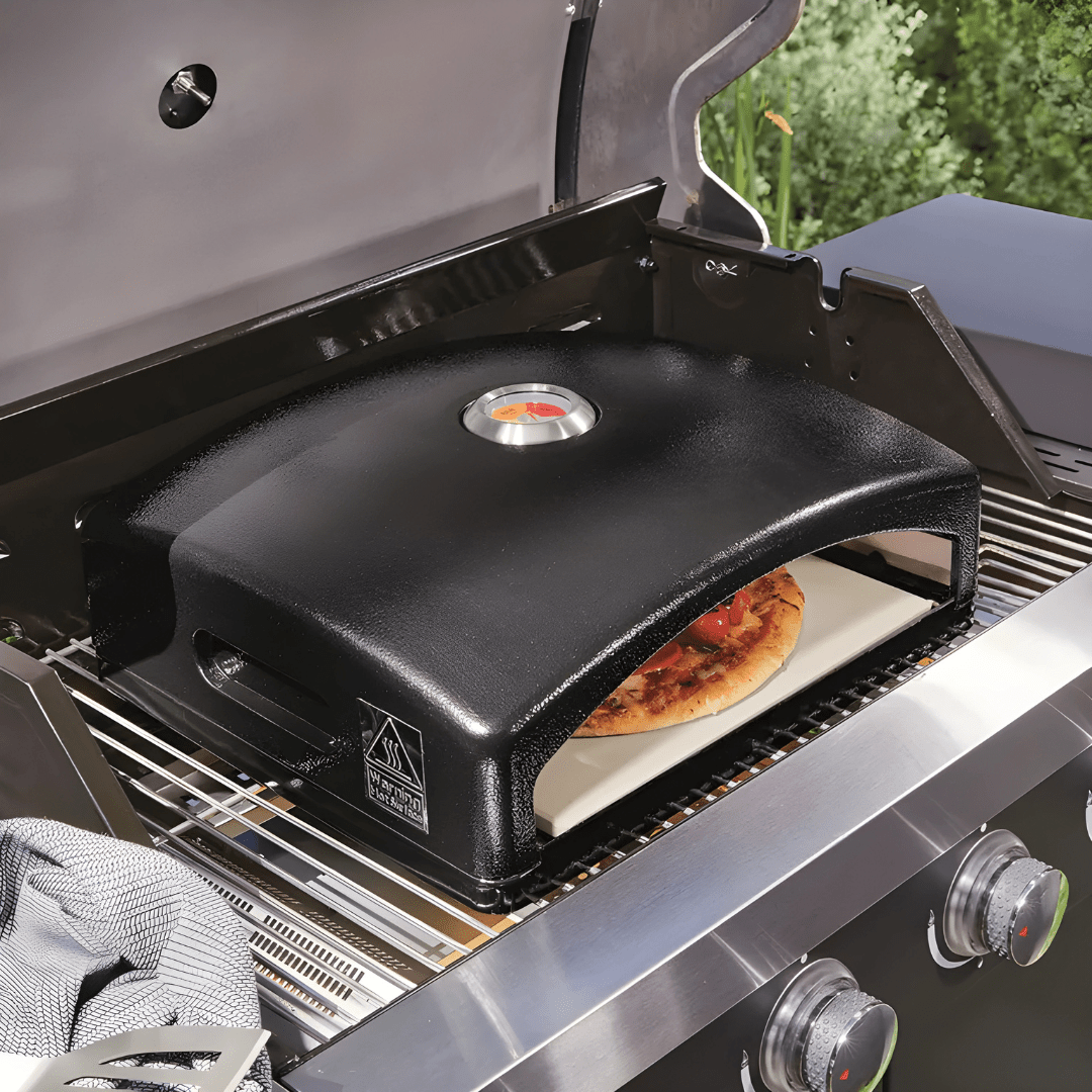 Grill Meister Barbecue Pizza Oven with Stone – Gas & Charcoal Compatible