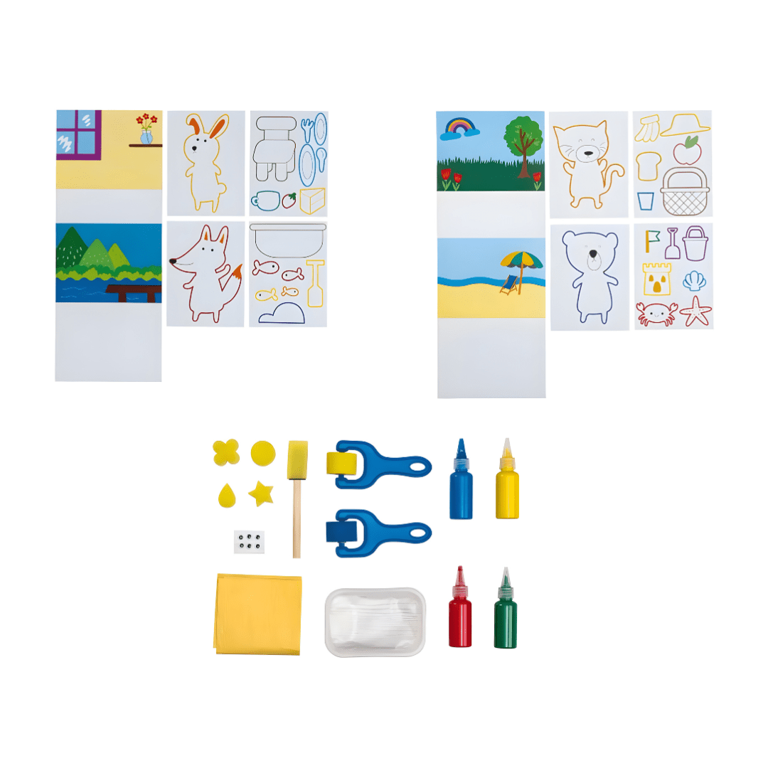 Crelando Sponge Painting Set 31 Pieces for Kids