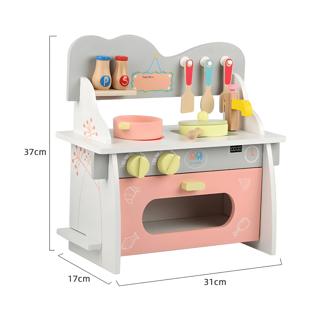 Wooden Mini Kitchen Set for Kids – Pretend Play Toy