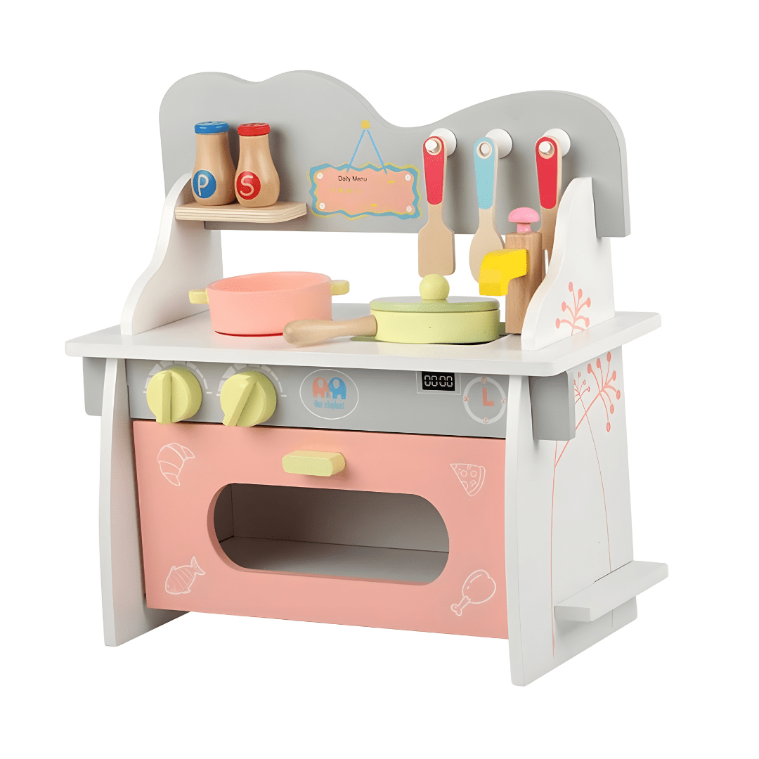 Wooden Mini Kitchen Set for Kids – Pretend Play Toy