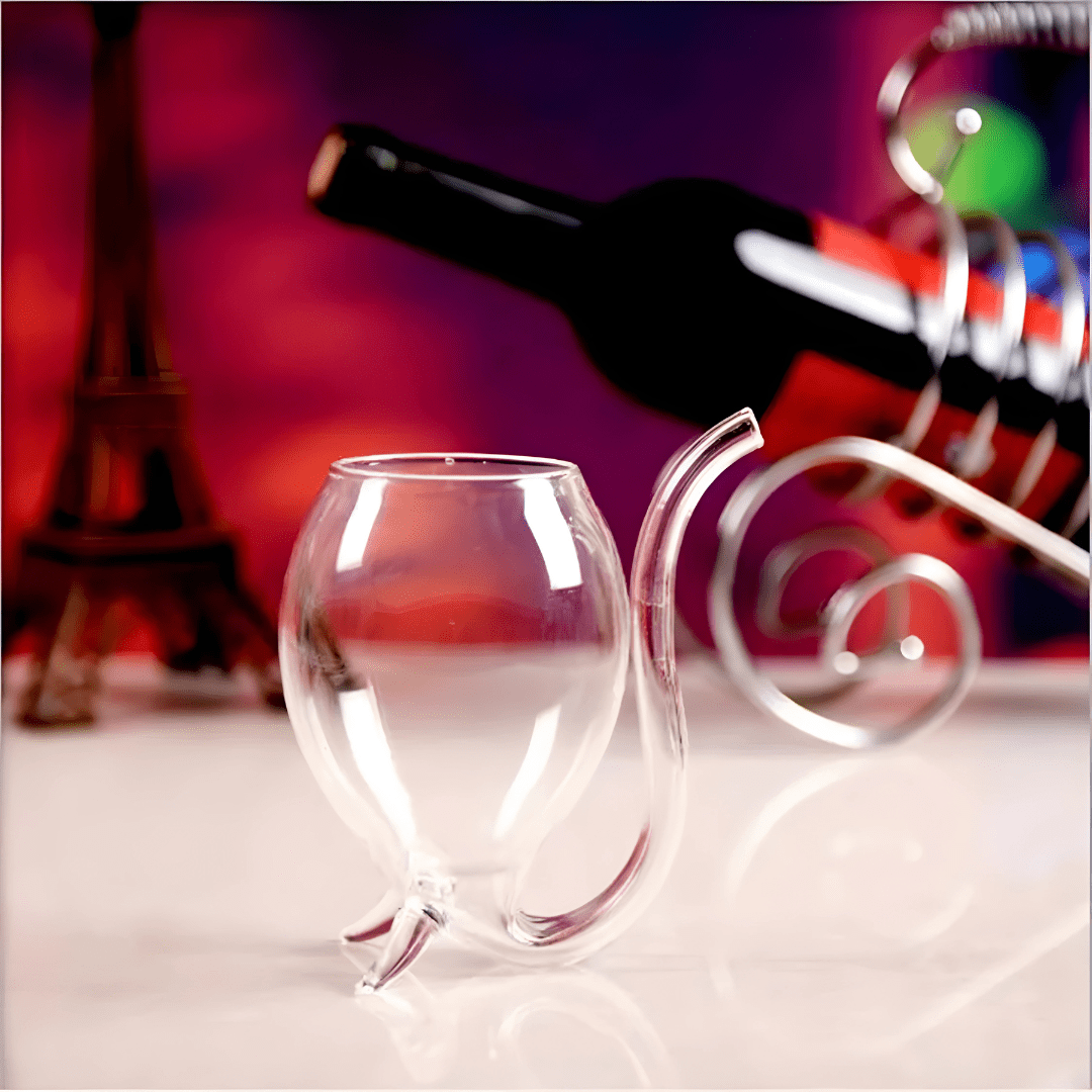 300ml Elegant Glass Sip Cup with Built-In Straw