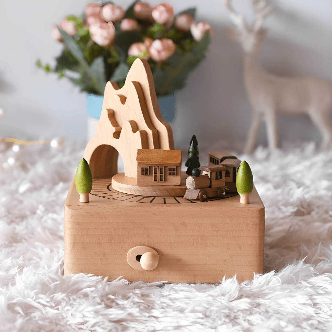 Premium Handmade Wooden Mountain Music Box
