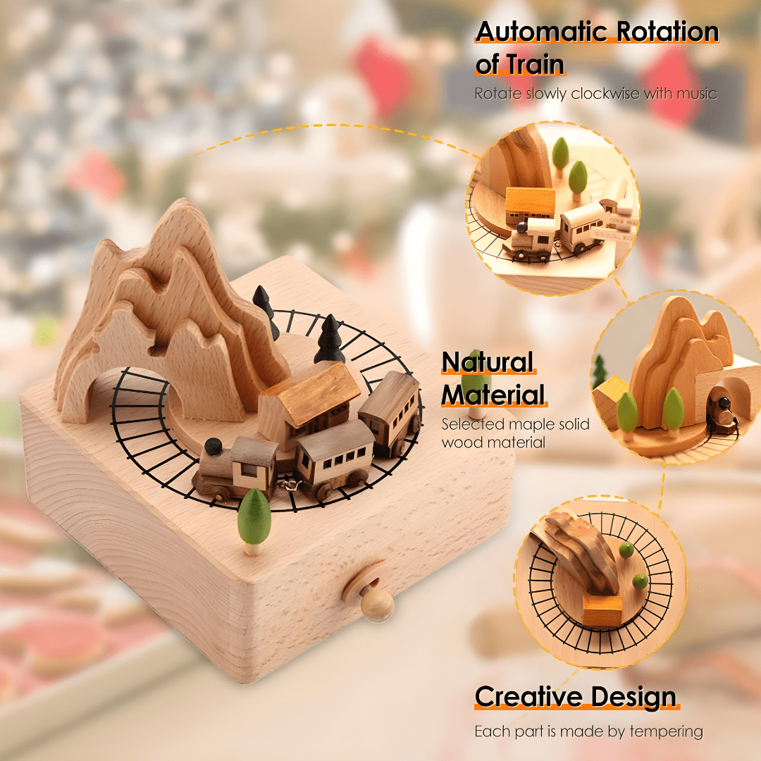 Premium Handmade Wooden Mountain Music Box