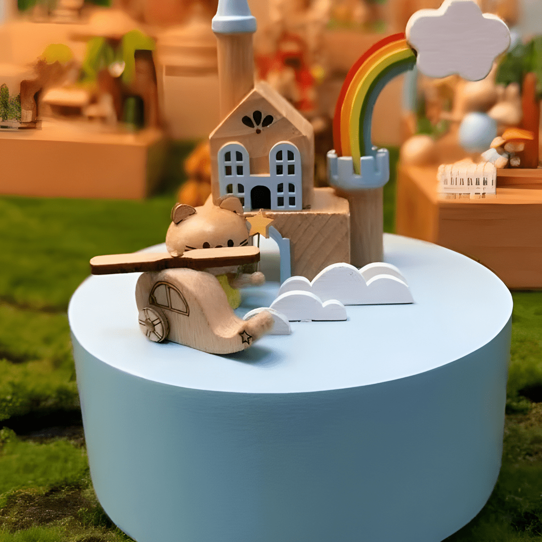Handcrafted Fairy Castle Wooden Music Box