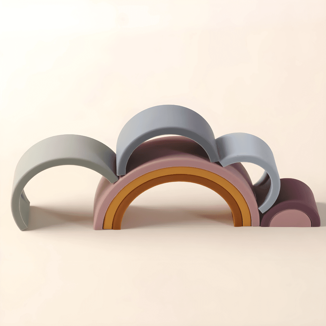 Silicone Rainbow Stacking Toy for Babies Set Of 8