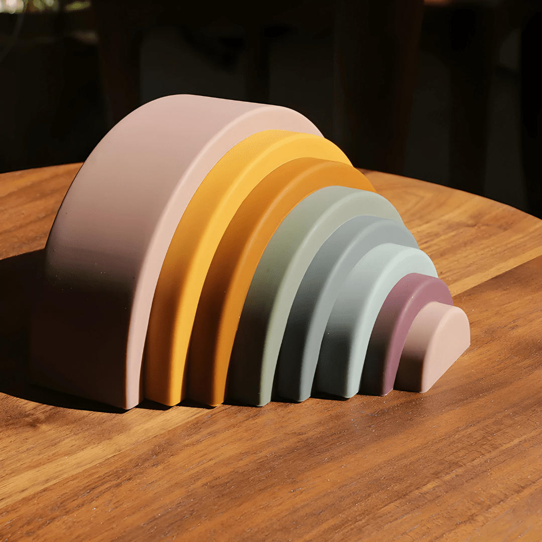 Silicone Rainbow Stacking Toy for Babies Set Of 8