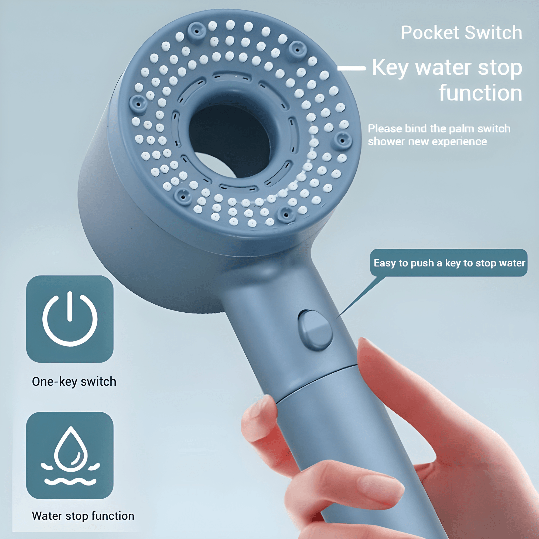 5-Mode High Pressure Shower Set with One-Click Pause