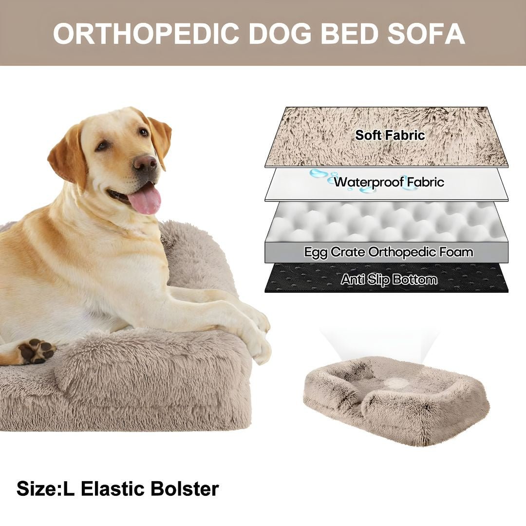 Orthopedic Plush Dog Bed Sofa – Large (120cm)