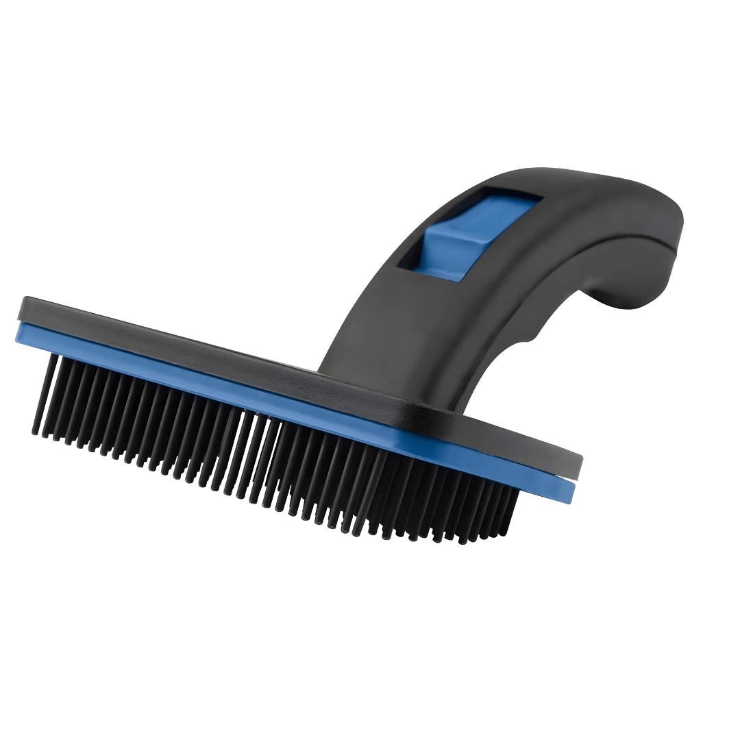 Zoofari Dog & Cat Hair Brush – Black & Blue | With Easy-Clean Button