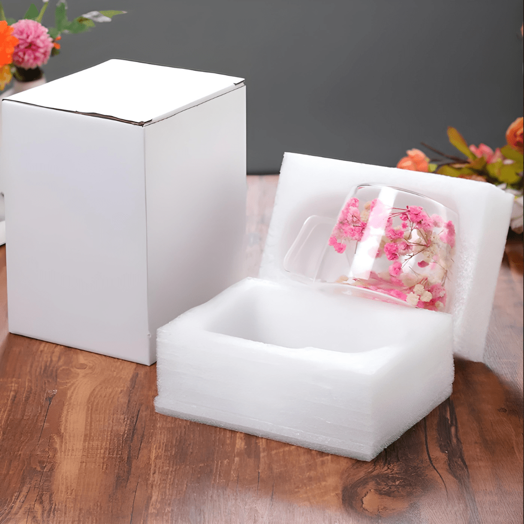 200ml Double Wall Glass Mug with Dried Flowers – Heat-Resistant
