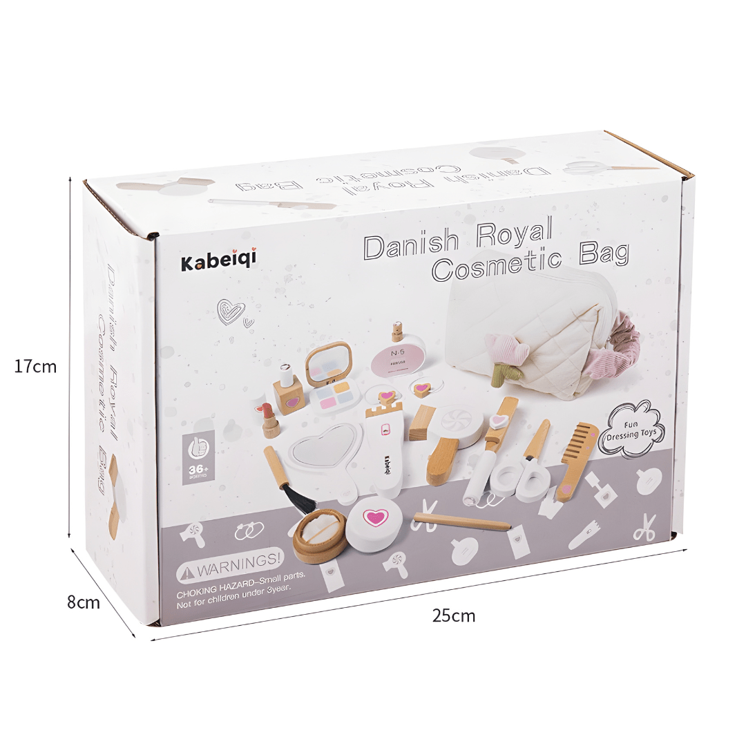 Premium Wooden Kids Makeup Set – Cosmetic Beauty Bag for Girls (3+ Years)