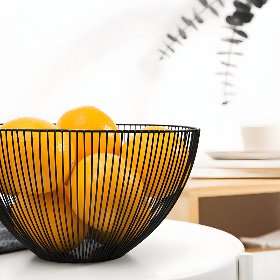 Black Metal Mesh Fruit Basket – Stylish & Functional Home Decor