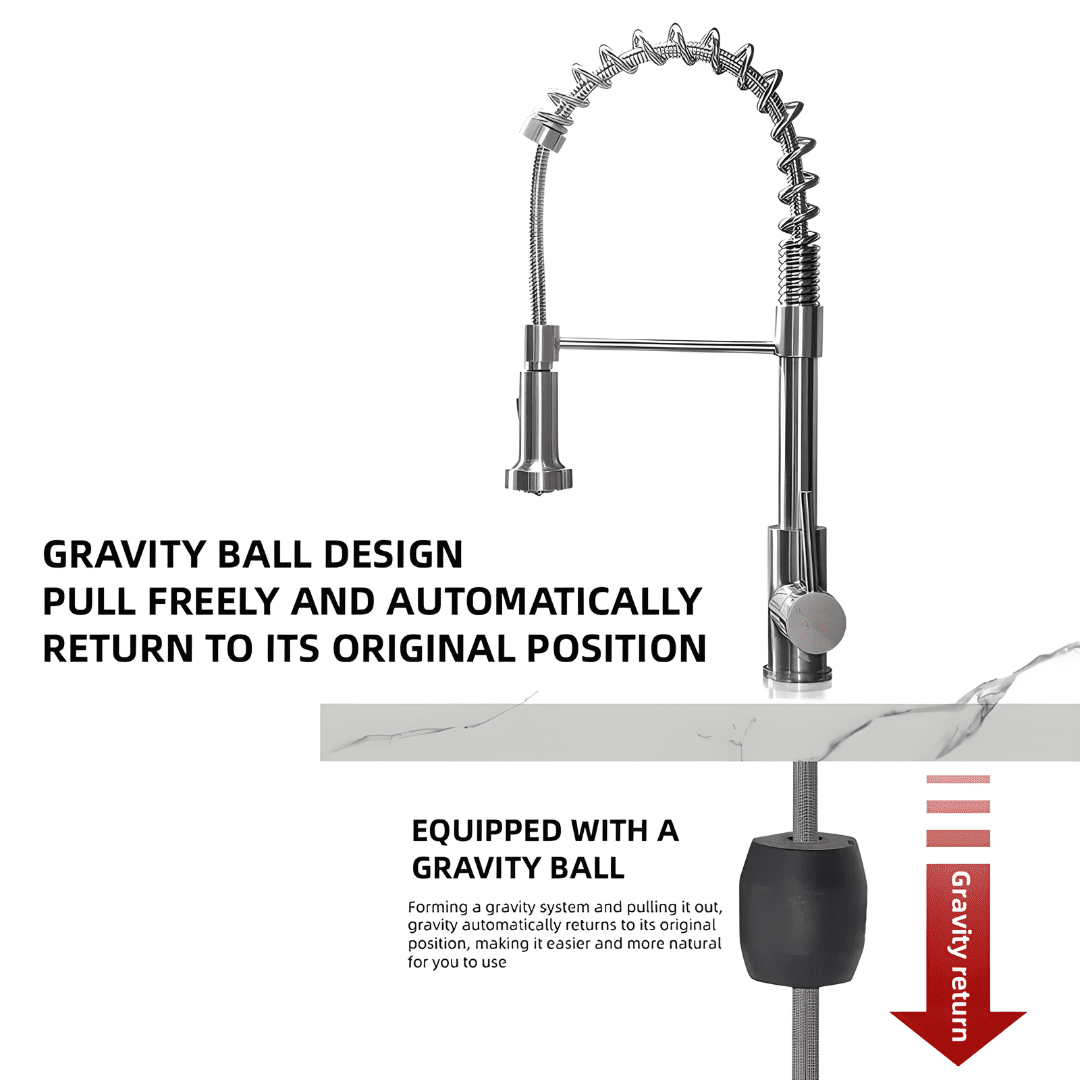 High-Quality Pull-Out Kitchen Sink Faucet – 360° Rotating Dual-Mode Design
