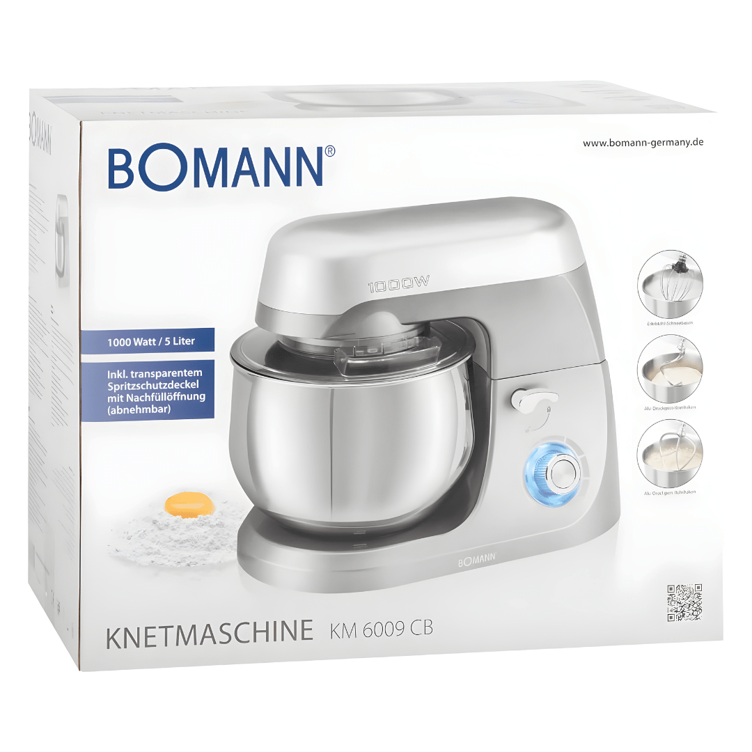 Bomann KM 6009 CB Food Processor – 1000 W Power with 5 L Stainless Steel Bowl