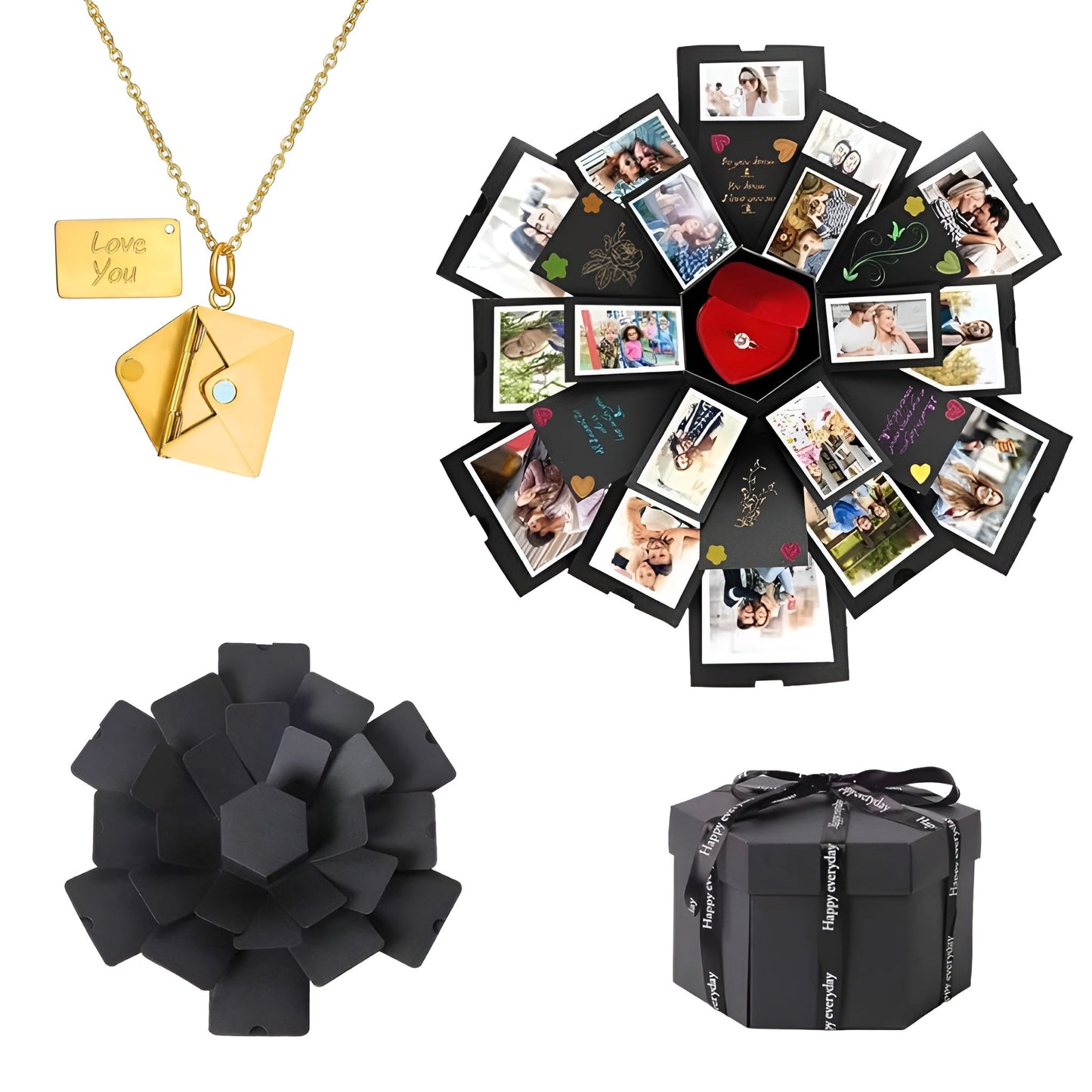 Love You' Necklace + DIY Explosion Box