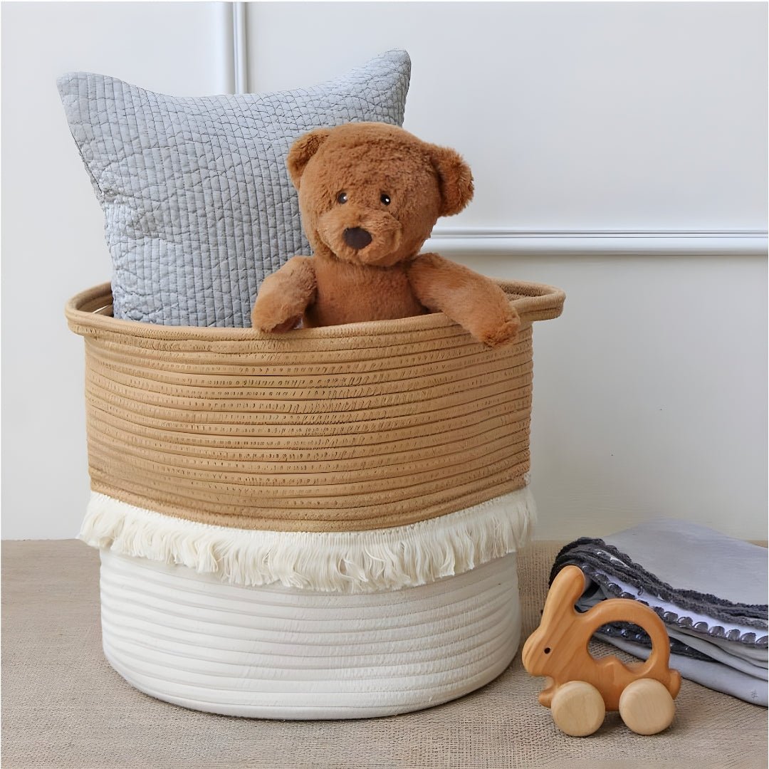 Foldable Cotton Rope Storage Basket for Kids
