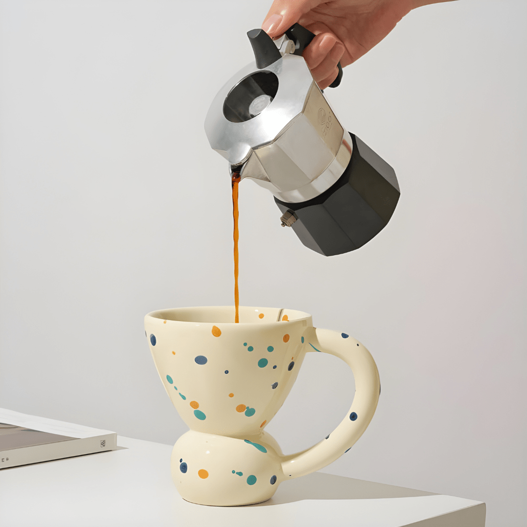 Splash Dot Ceramic Mug – 270ml Artistic Coffee Cup