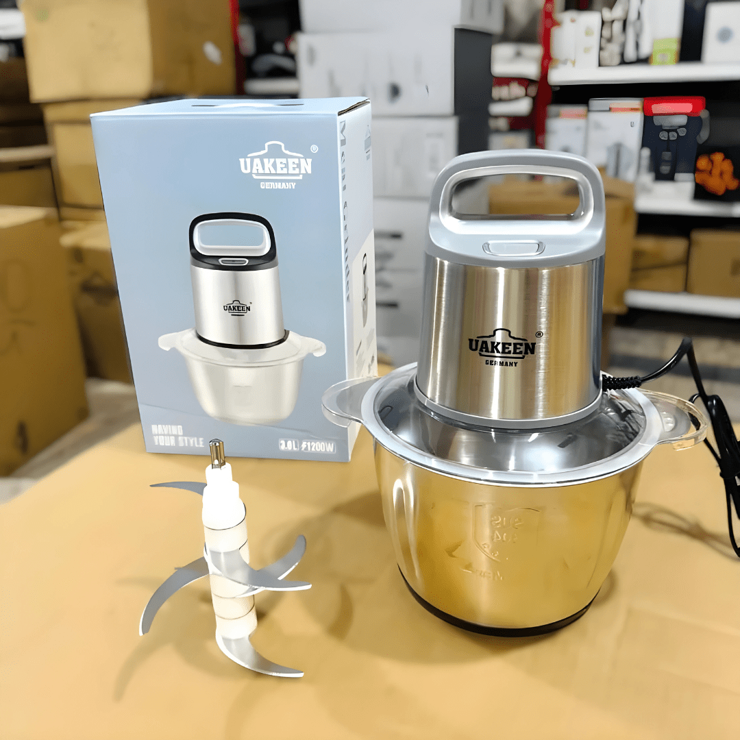 Uakeen 1200W Electric Meat Grinder – 3L Stainless Steel Bowl, German Made