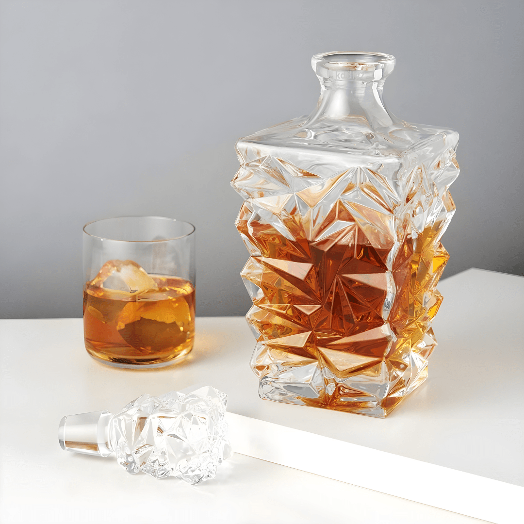 Premium 850ml Crystal Glass Decanter for Whiskey & Spirits