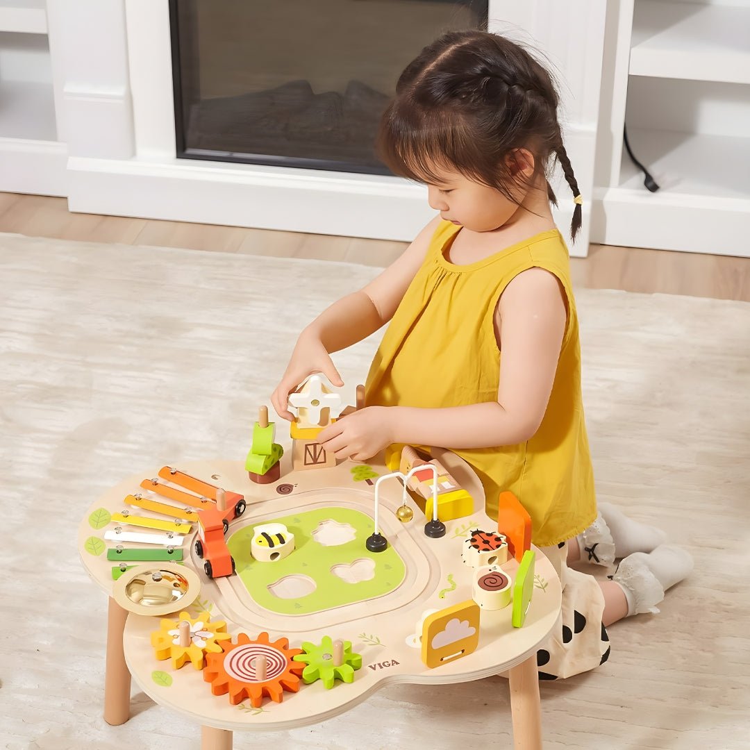 Wooden Montessori Sensory Activity Table | Multi-Functional Play & Learning Station