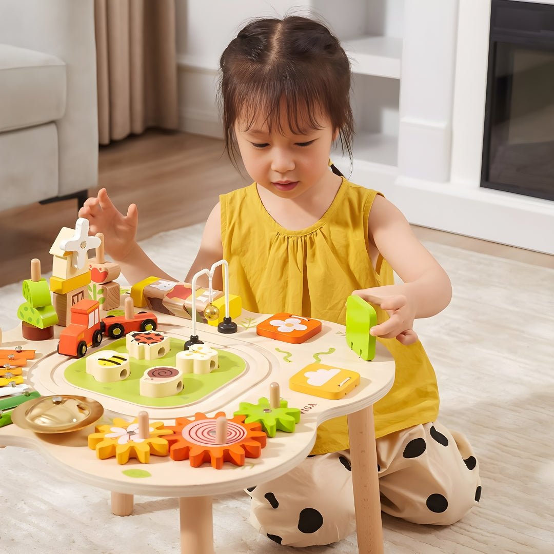 Wooden Montessori Sensory Activity Table | Multi-Functional Play & Learning Station