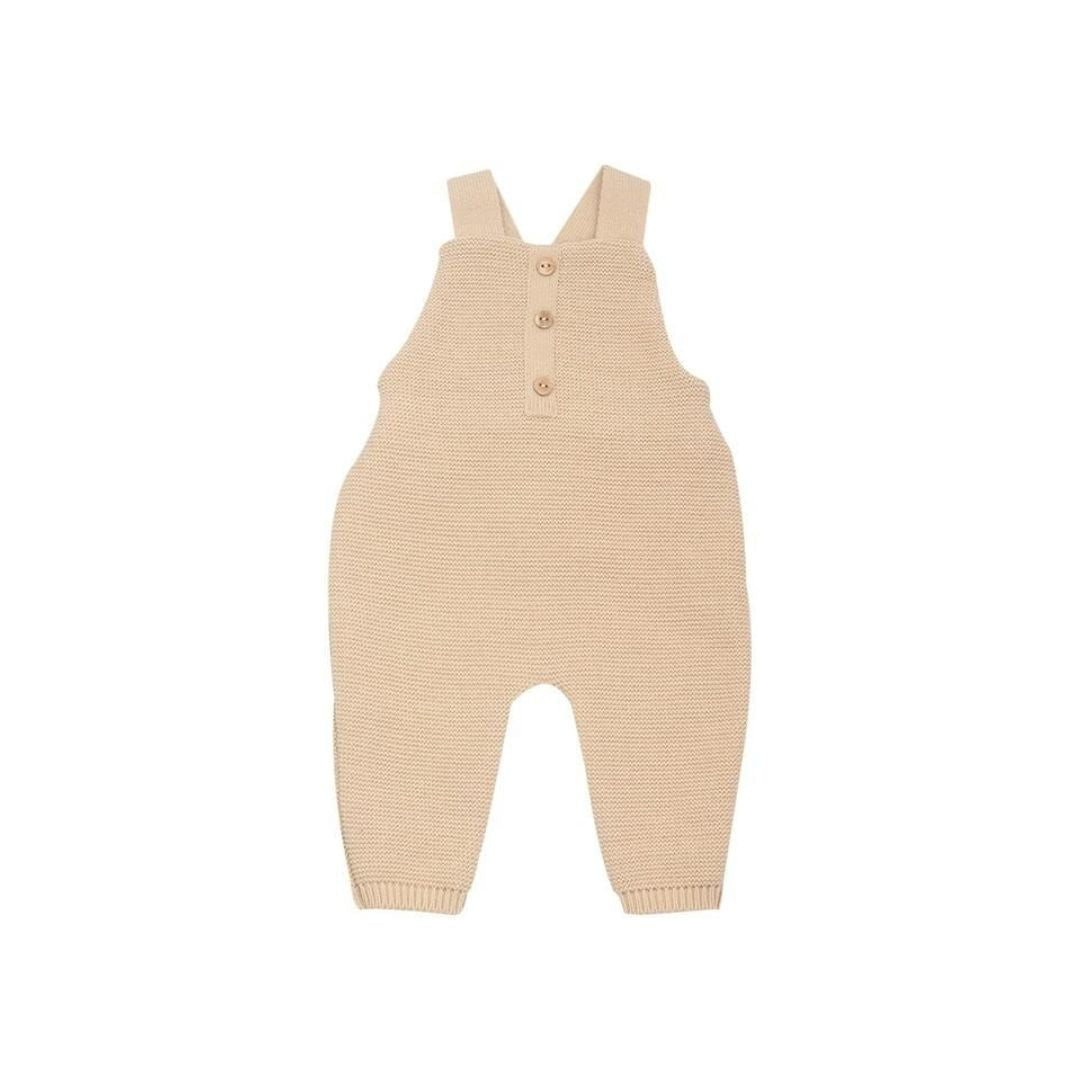 Trois Kilos Sept Caramel Knit Overalls – 1/3 Months