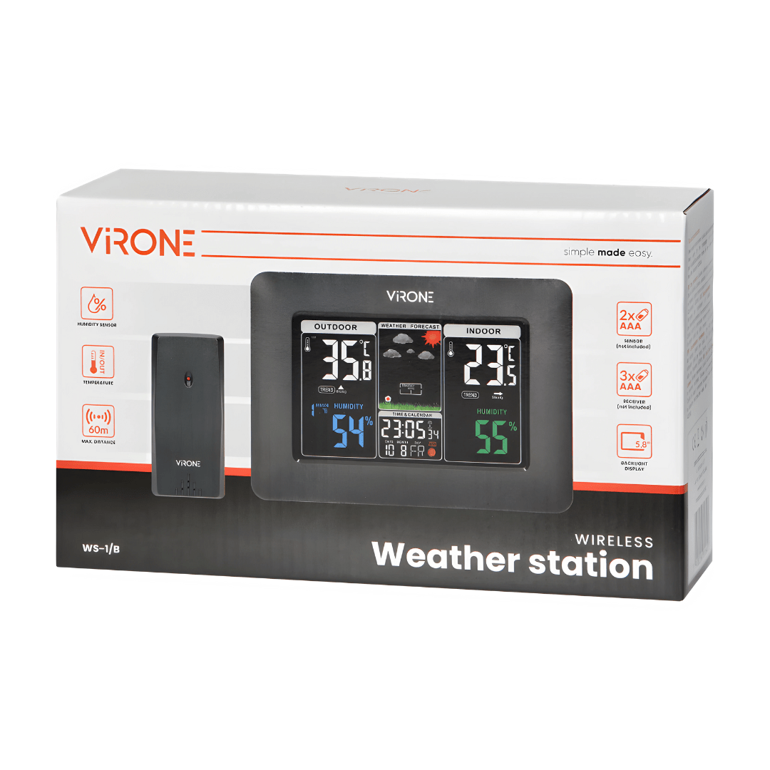 Advanced Wireless Weather Station – Indoor & Outdoor Temperature & Humidity Monitor