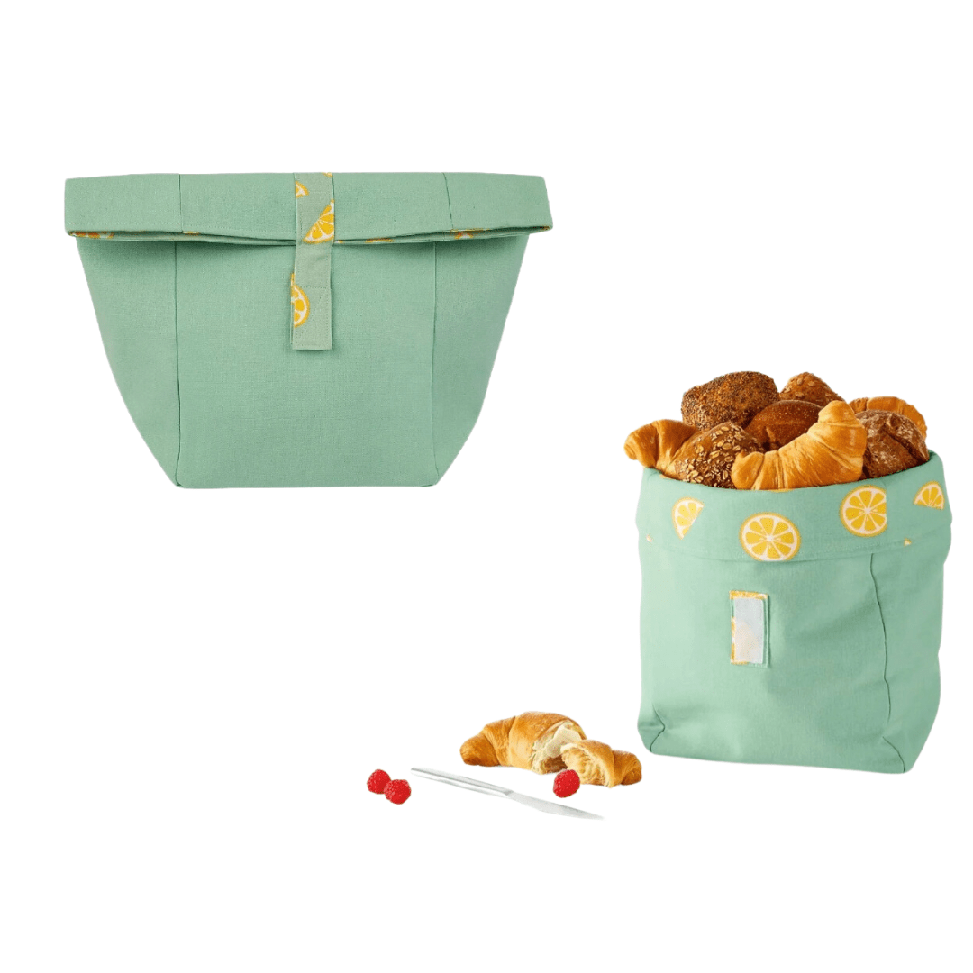 Ernesto Basket Sack Bread Container 100% Cotton green 23x18x34 cm Lebanon"
