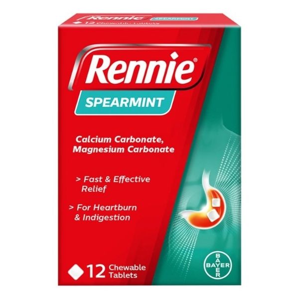 Rennie - Spearmint 12 Chewable Tablets - Medaid International