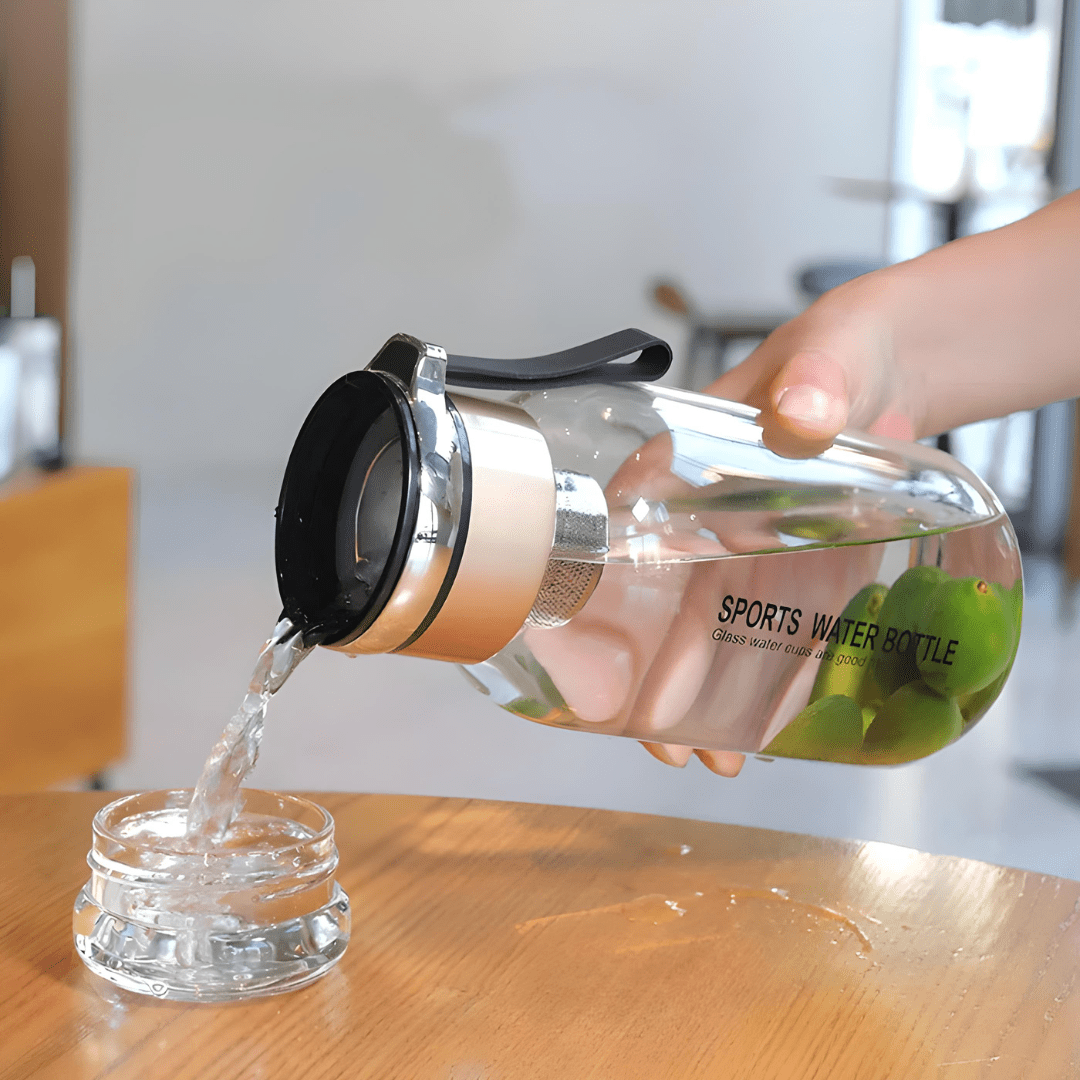 Premium Glass Water Bottle – 750ml with Infuser