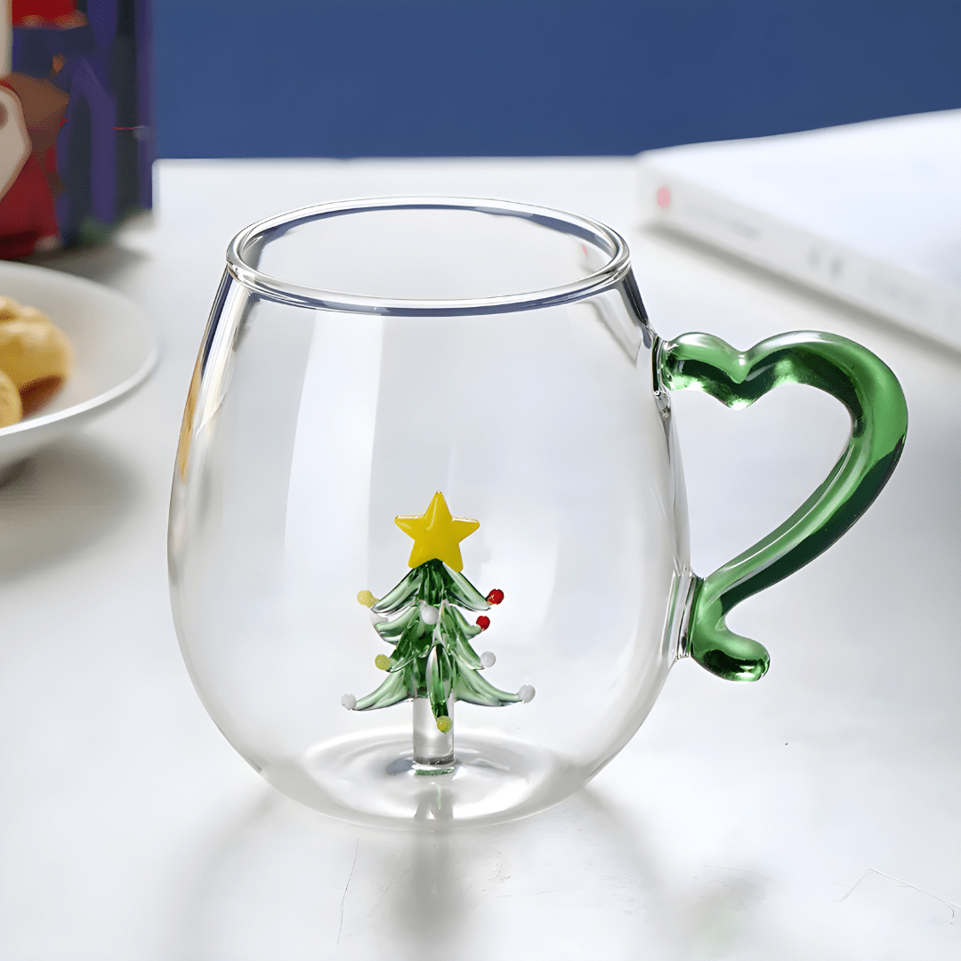 350ml Borosilicate Clear 3D Tree Glass Mug