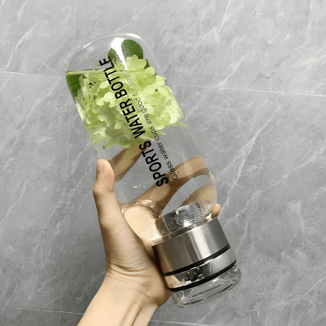 Premium Glass Water Bottle – 750ml with Infuser