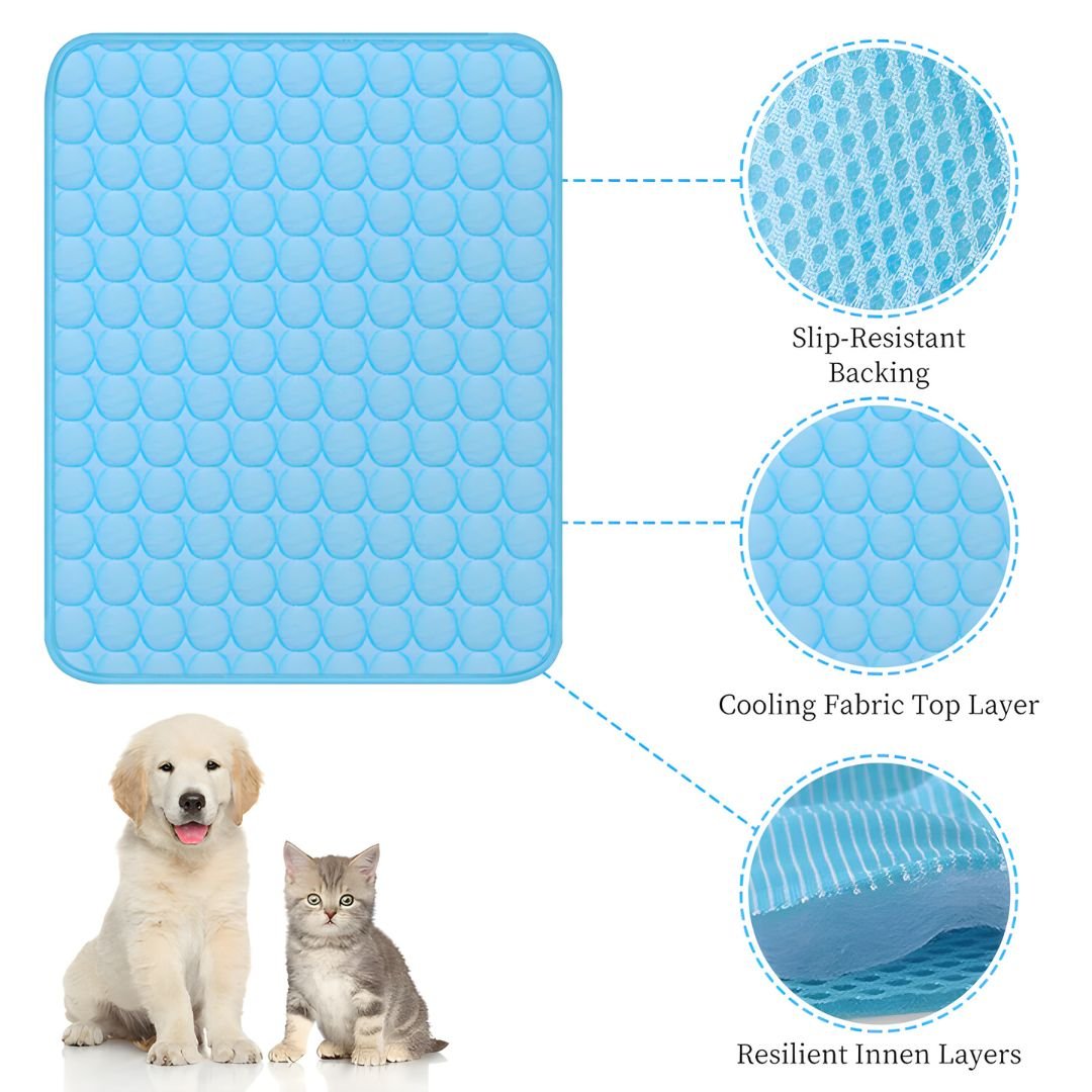 Cooling Pet Mat – Breathable Washable Summer Bed for Dogs & Cats (150×100cm)