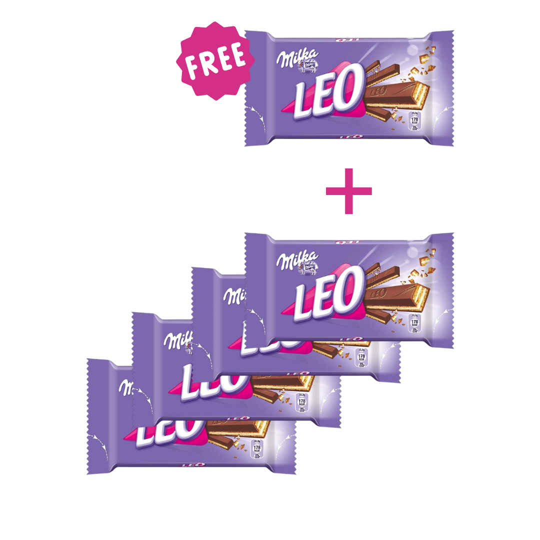 Milka Leo 4 Fingers 33g, Pack of 4+1 Free