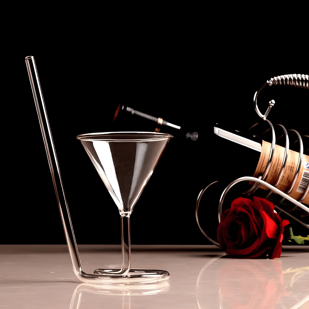 110ml Spiral Straw Cocktail Glass – Molecule-Inspired Design