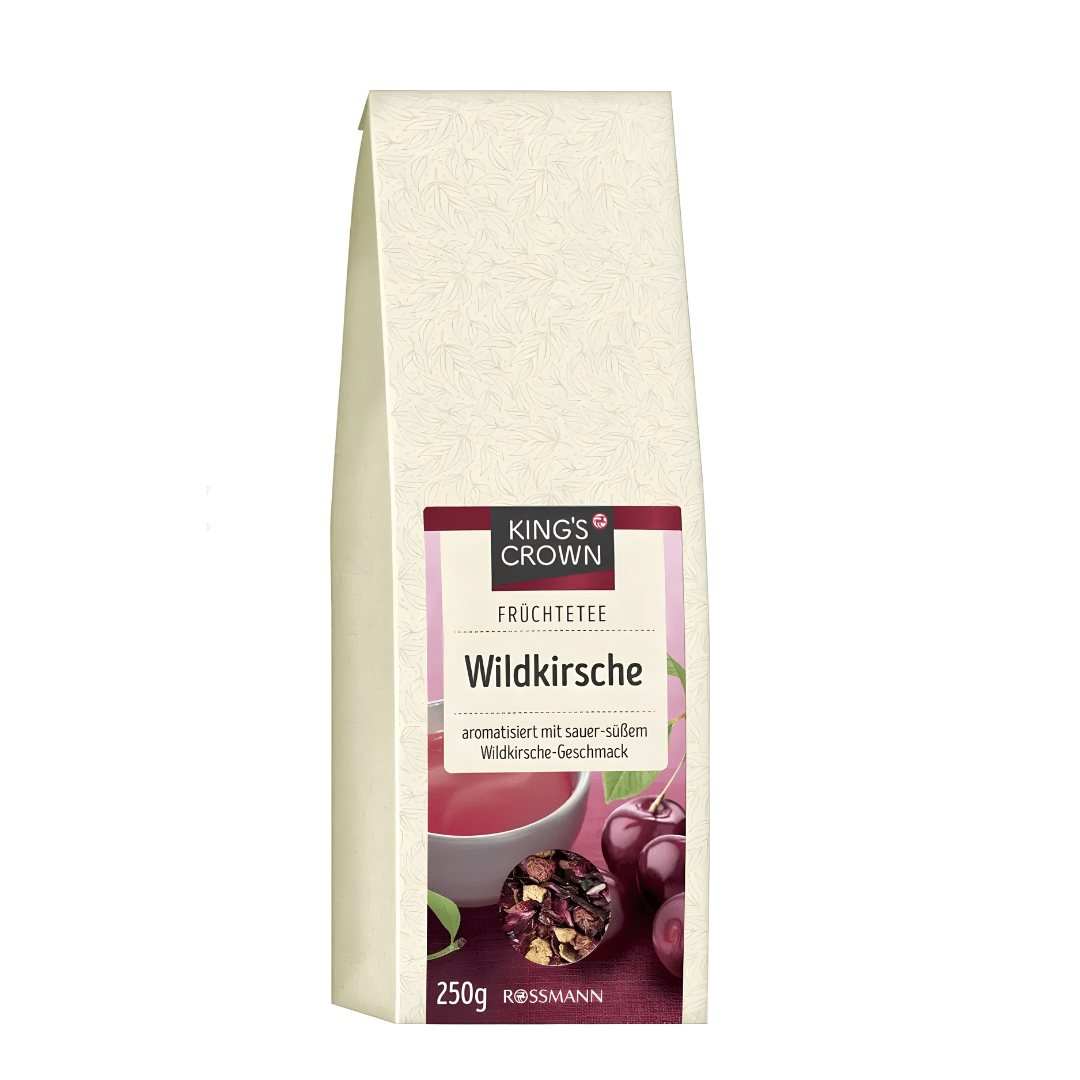 King’s Crown Wild Cherry Fruit Tea – German Cherry Blend by Rossmann (250g)