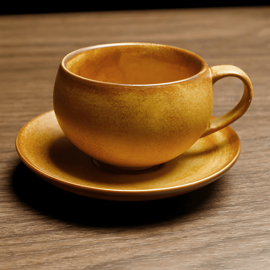200ml European-Style Retro Ceramic Coffee Cup with Saucer