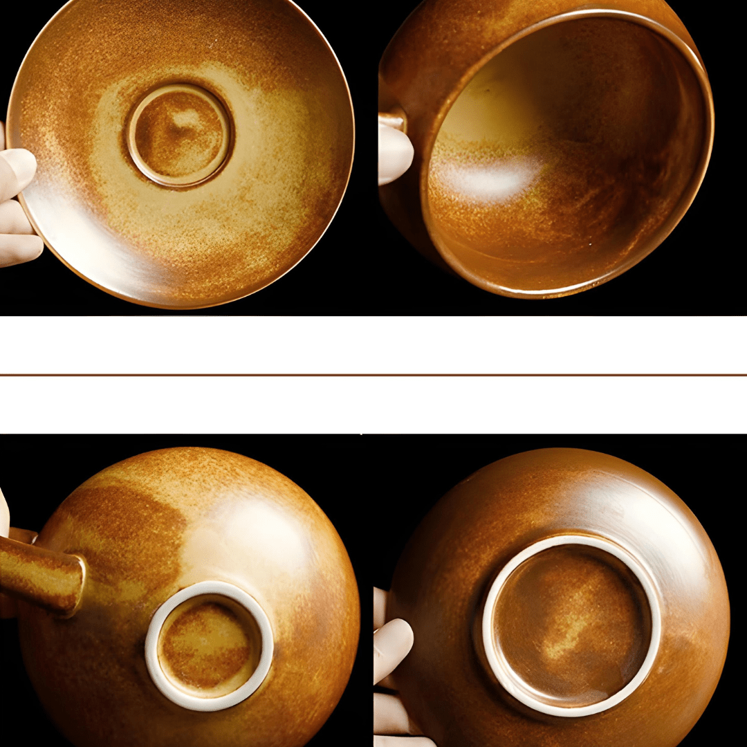 200ml European-Style Retro Ceramic Coffee Cup with Saucer